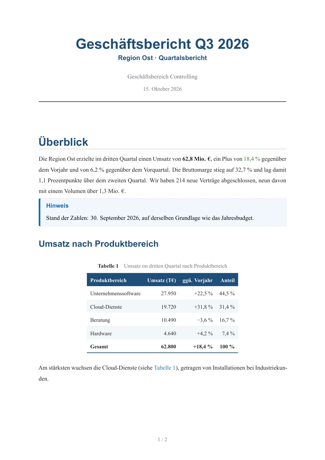 Geschäftsbericht Q3 2026 — 1